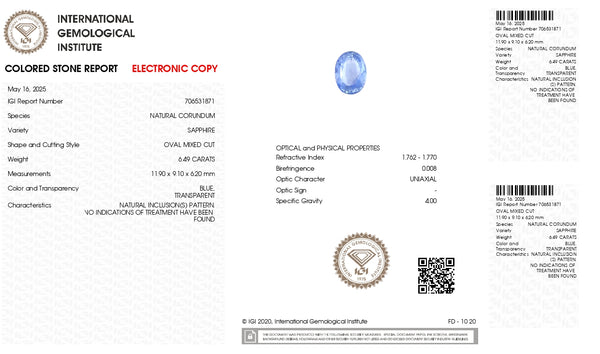 Natural Blue Sapphire (Neelam) 6.49 Carats - Media 7