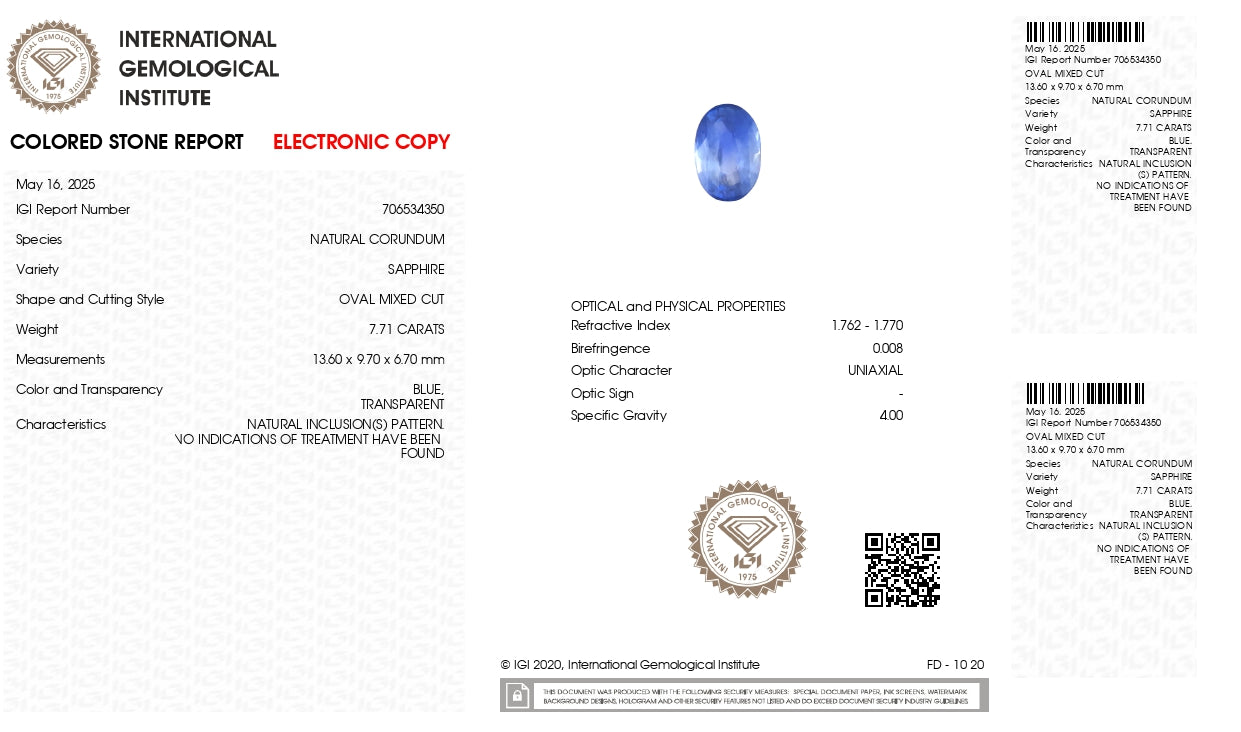 
                    
                      Natural Blue Sapphire (Neelam) 7.71 Carats - Media 6
                    
                  
