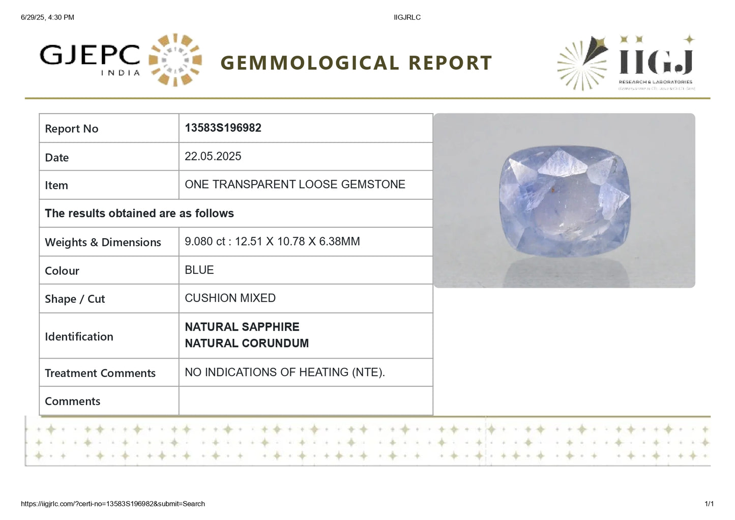 
                    
                      Natural Blue Sapphire (Neelam) 9.08 Carats - Media 7
                    
                  