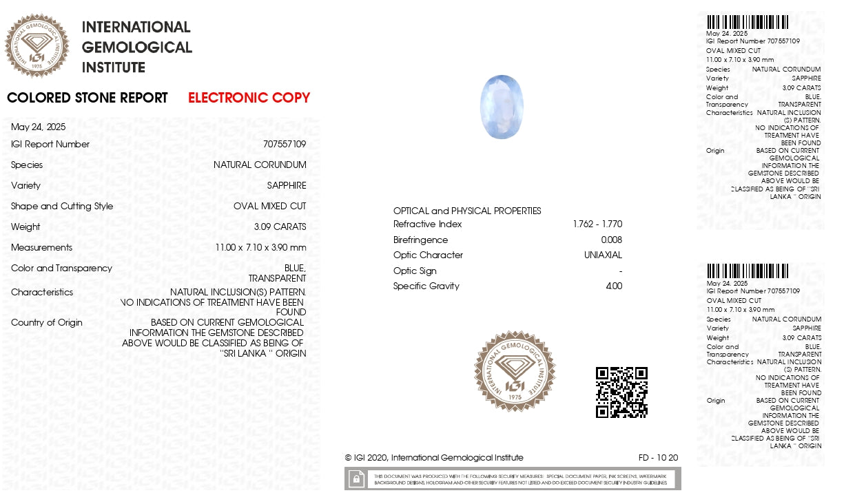 
                    
                      Natural Blue Sapphire (Neelam) 3.09 Carats - Media 7
                    
                  