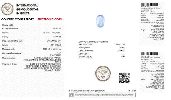 Natural Blue Sapphire (Neelam) 3.09 Carats - Media 7