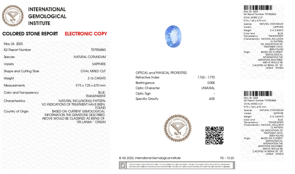 Natural Blue Sapphire (Neelam) 3.16 Carats - Media 7