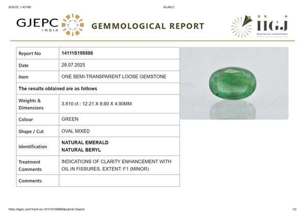 Natural Zambian Emerald (Panna) 3.81 Carats - Media 7
