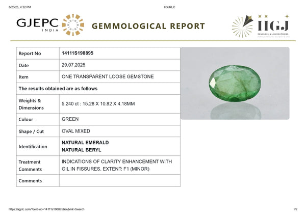 Natural Zambian Emerald (Panna) 5.24 Carats - Media 7