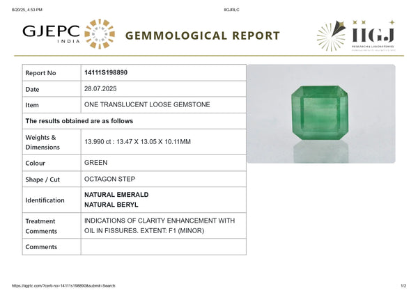 Natural Zambian Emerald (Panna) 13.99 Carats - Media 7