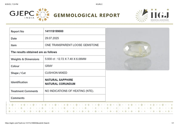 NATURAL WHITE SAPPHIRE 5.93 CARATS - Media 7