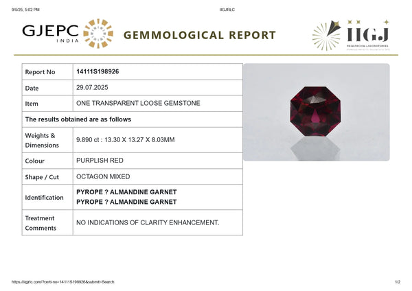 NATURAL HESSONITE (GOMED) 9.89 CARATS - Media 6