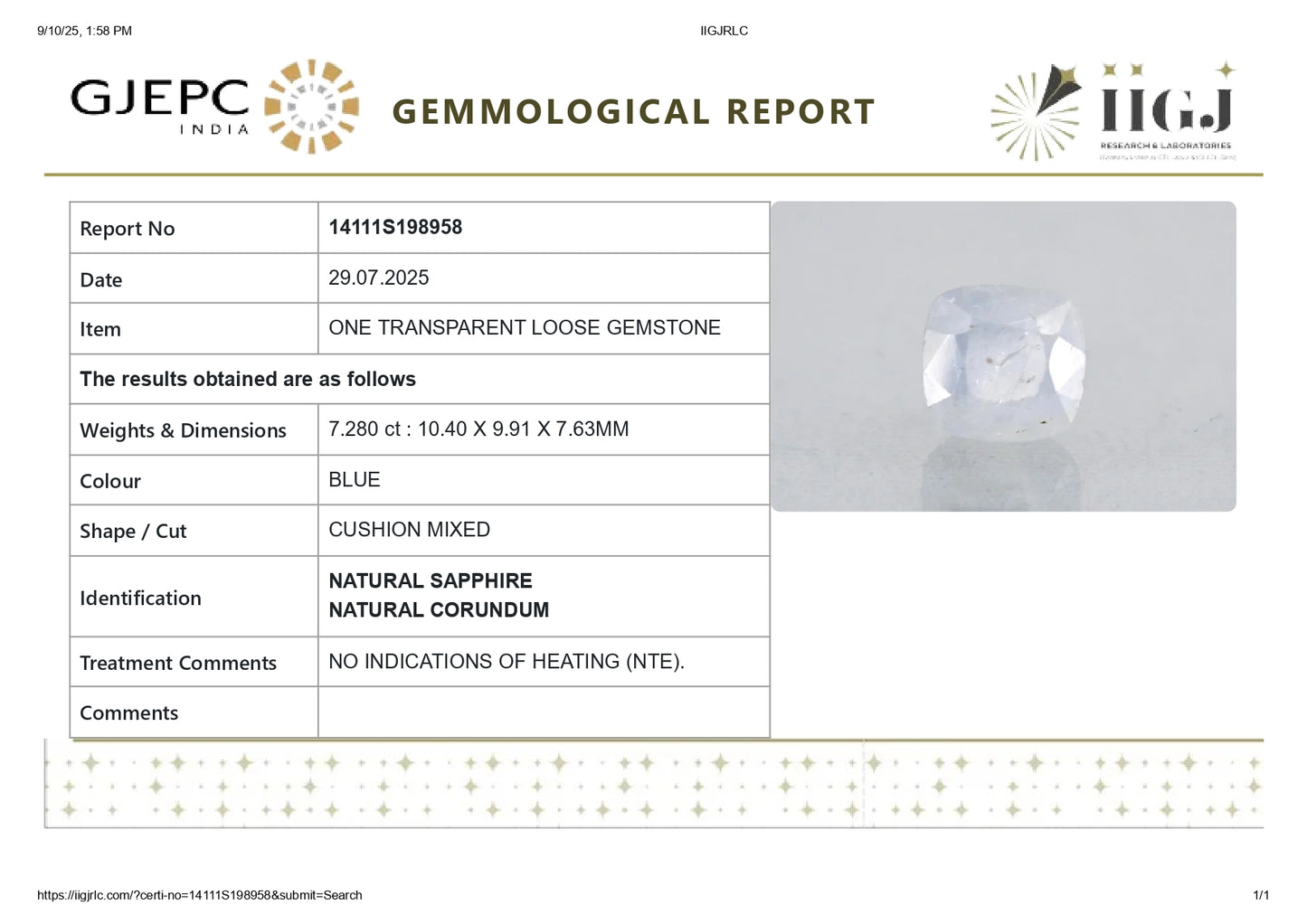 
                    
                      Natural Blue Sapphire (Neelam) 7.28 Carats - Media 6
                    
                  