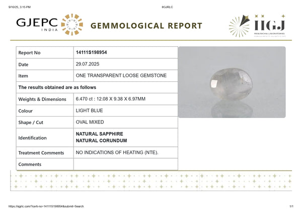 Natural Blue Sapphire (Neelam) 6.47 Carats - Media 6