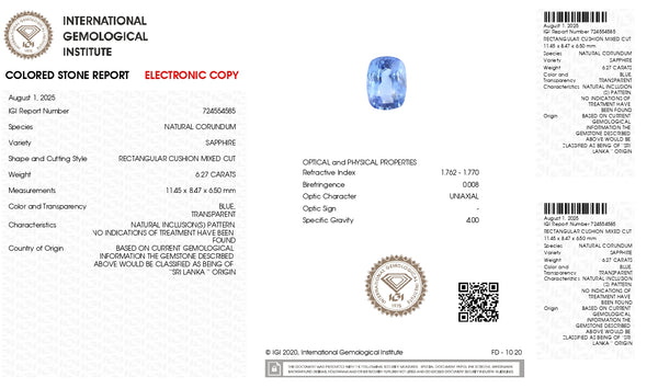 Natural Blue Sapphire (Neelam) 6.27 Carats - Media 6