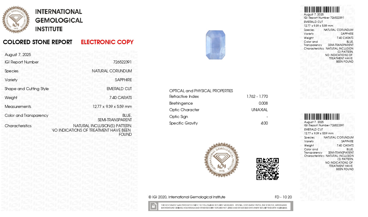 
                    
                      Natural Blue Sapphire (Neelam) 7.40 Carats - Media 6
                    
                  