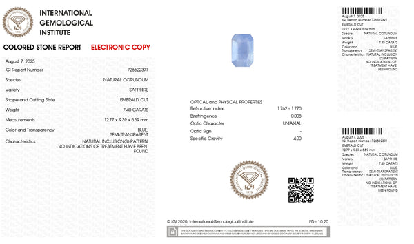 Natural Blue Sapphire (Neelam) 7.40 Carats - Media 6