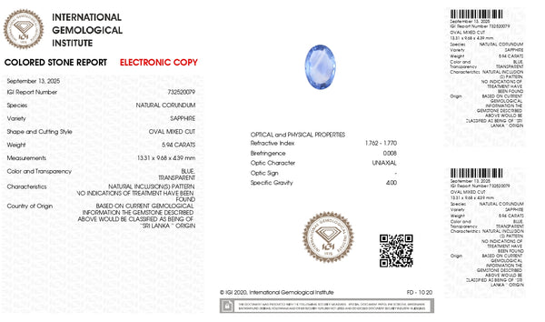 Natural Blue Sapphire (Neelam) 5.94 Carats - Media 6