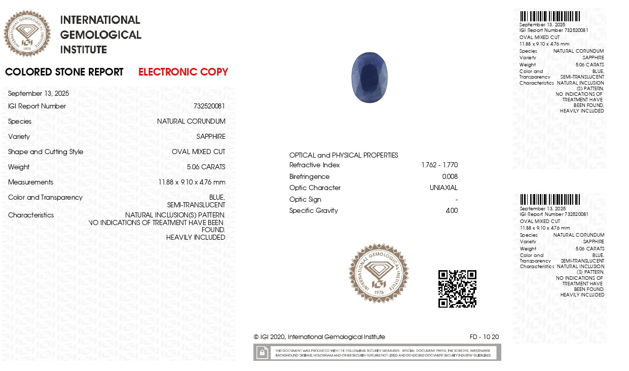 
                    
                      Natural Blue Sapphire (Neelam) 5.06 Carats - Media 7
                    
                  