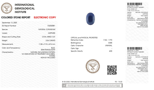 Natural Blue Sapphire (Neelam) 5.06 Carats - Media 7