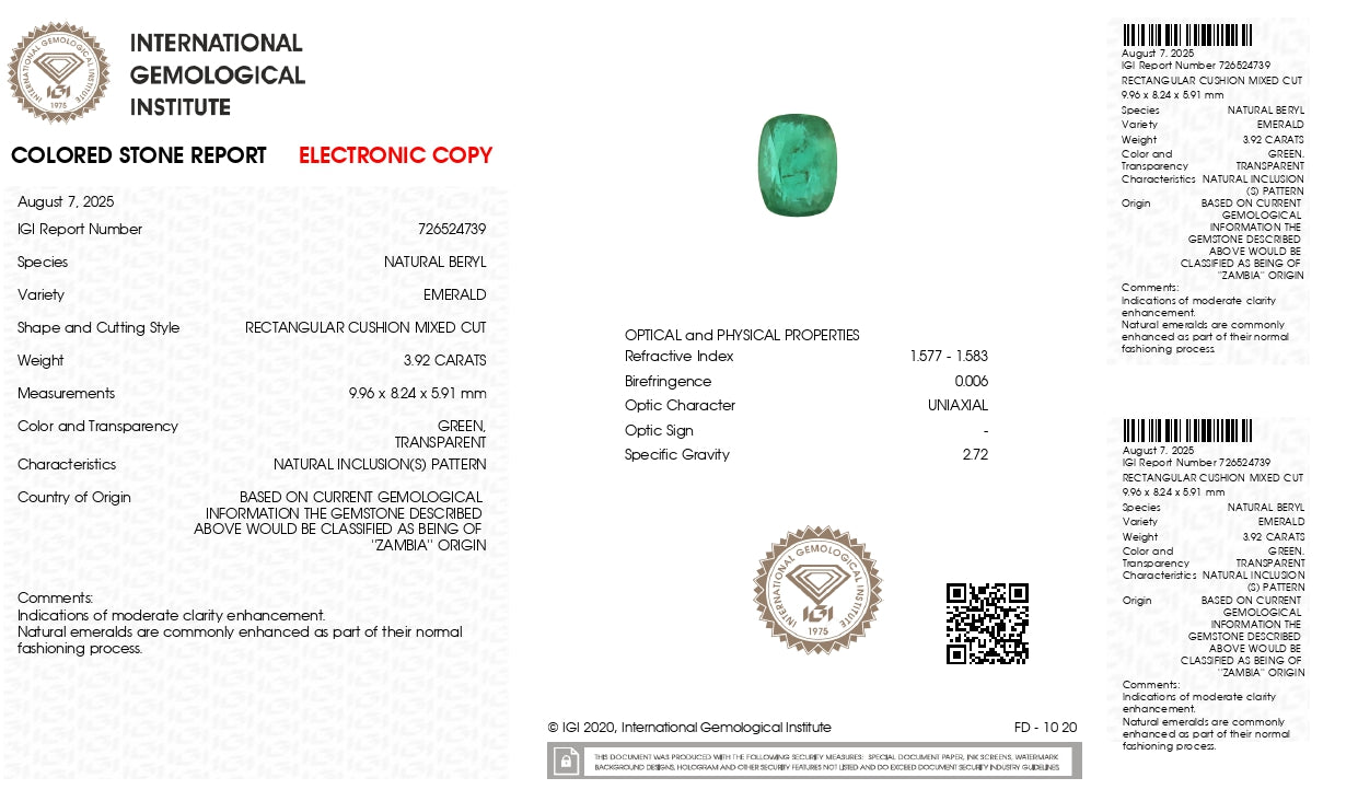 
                    
                      Natural Zambian Emerald (Panna) 3.92 Carats - Media 6
                    
                  
