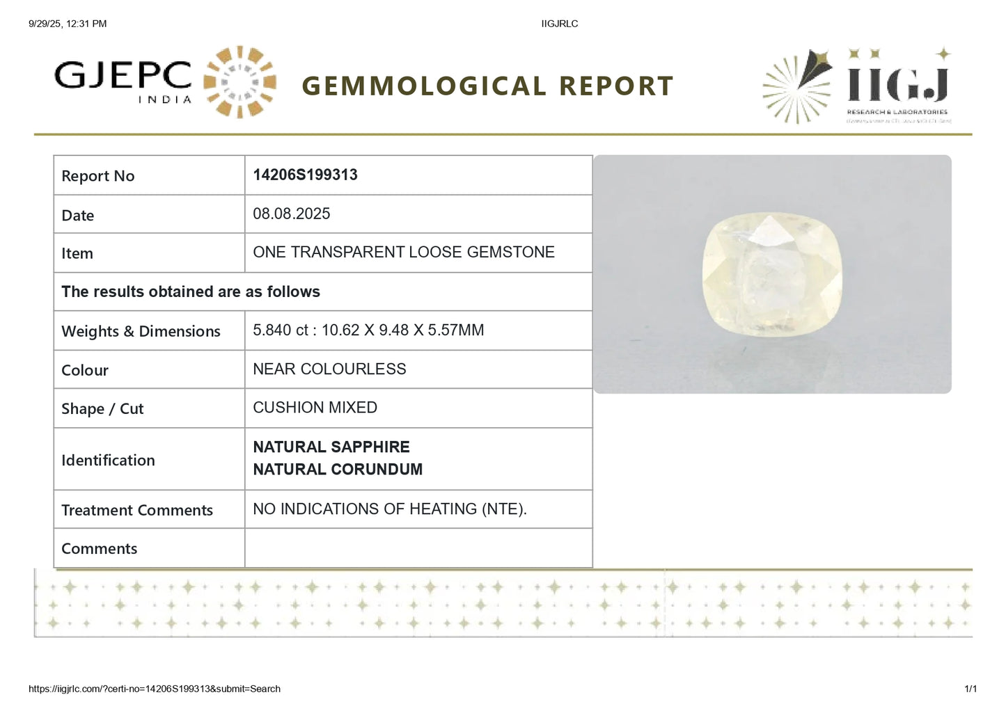 
                    
                      NATURAL WHITE SAPPHIRE 5.84 CARATS - Media 5
                    
                  