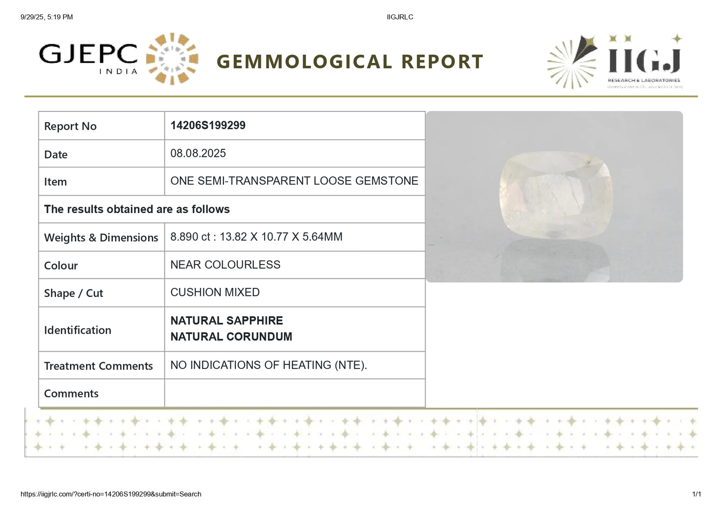 
                    
                      NATURAL WHITE SAPPHIRE 8.89 CARATS - Media 6
                    
                  