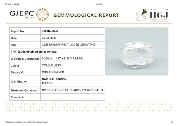 NATURAL ZIRCON 5.29 CARATS - Media 5