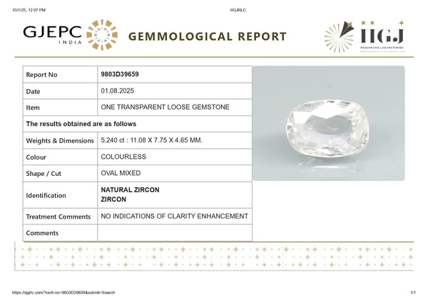 NATURAL ZIRCON 5.24 CARATS - Media 5