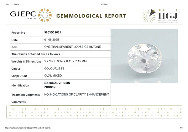 NATURAL ZIRCON 5.77 CARATS - Media 5