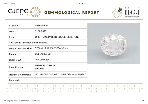 NATURAL ZIRCON 5.58 CARATS - Media 5