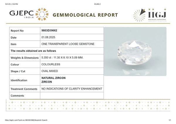 NATURAL ZIRCON 5.35 CARATS - Media 5