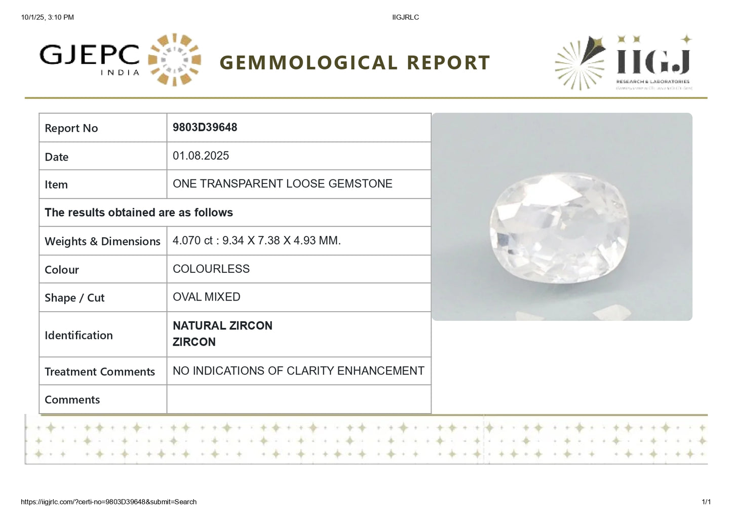 
                    
                      NATURAL ZIRCON 4.07 CARATS - Media 5
                    
                  