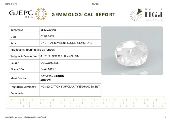 NATURAL ZIRCON 4.07 CARATS - Media 5