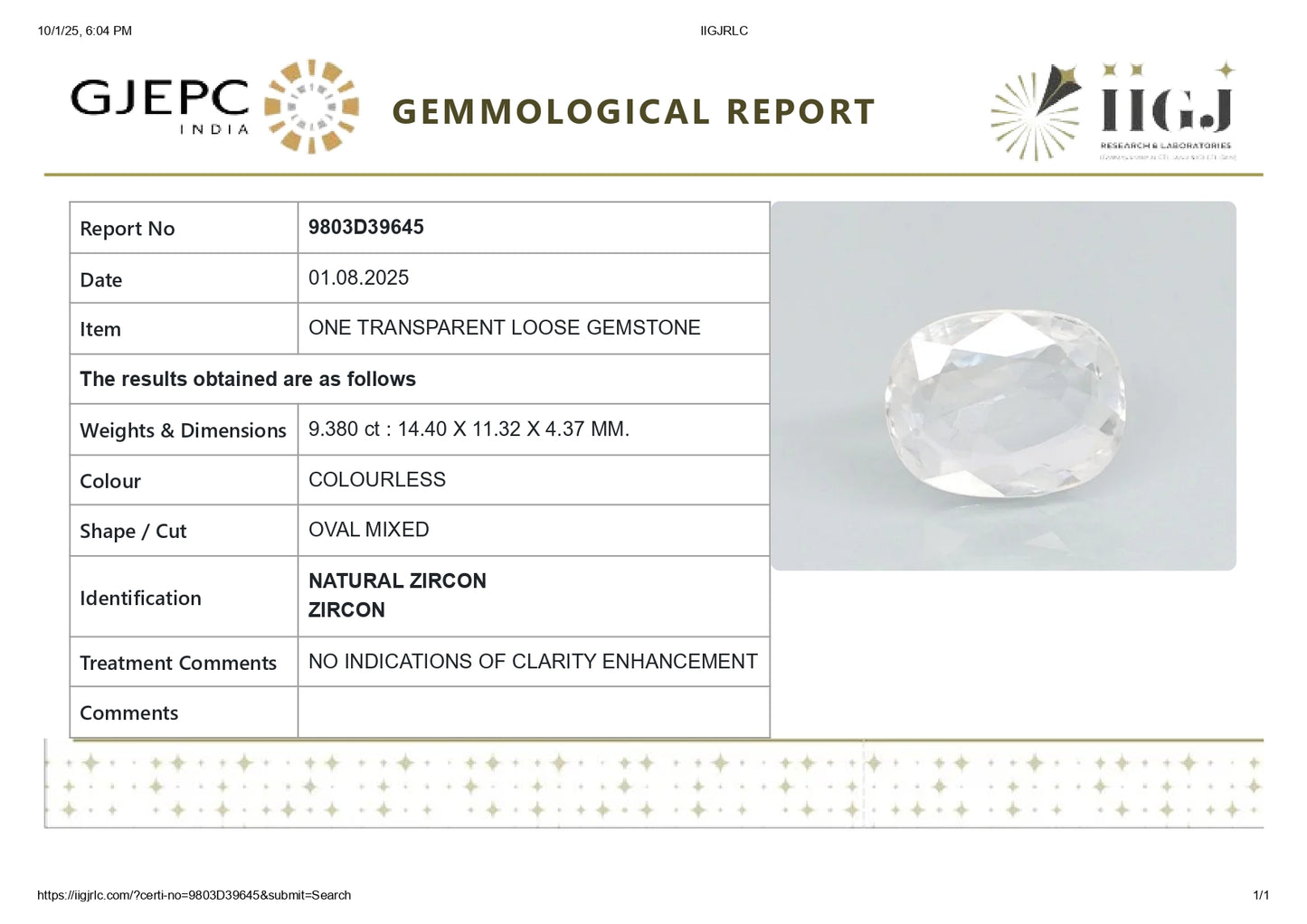 
                    
                      NATURAL ZIRCON 9.38 CARATS - Media 5
                    
                  