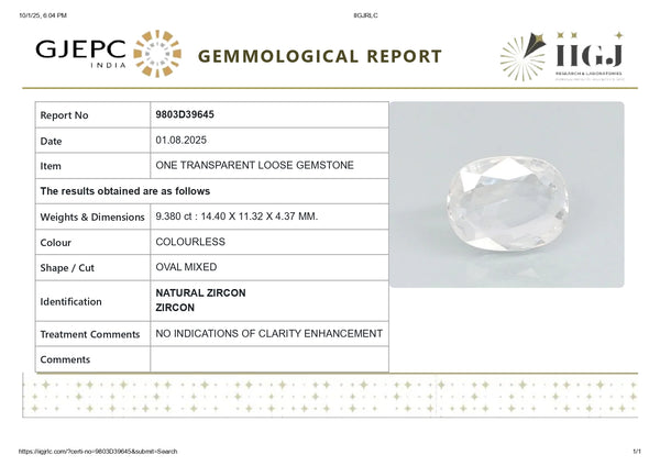 NATURAL ZIRCON 9.38 CARATS - Media 5