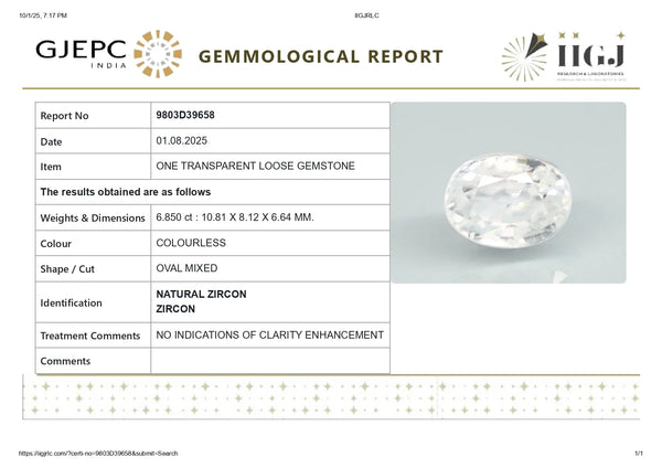 NATURAL ZIRCON 6.85 CARATS - Media 5