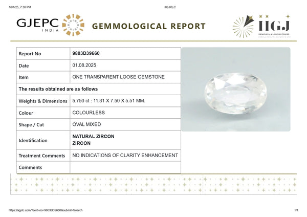 NATURAL ZIRCON 5.75 CARATS - Media 5