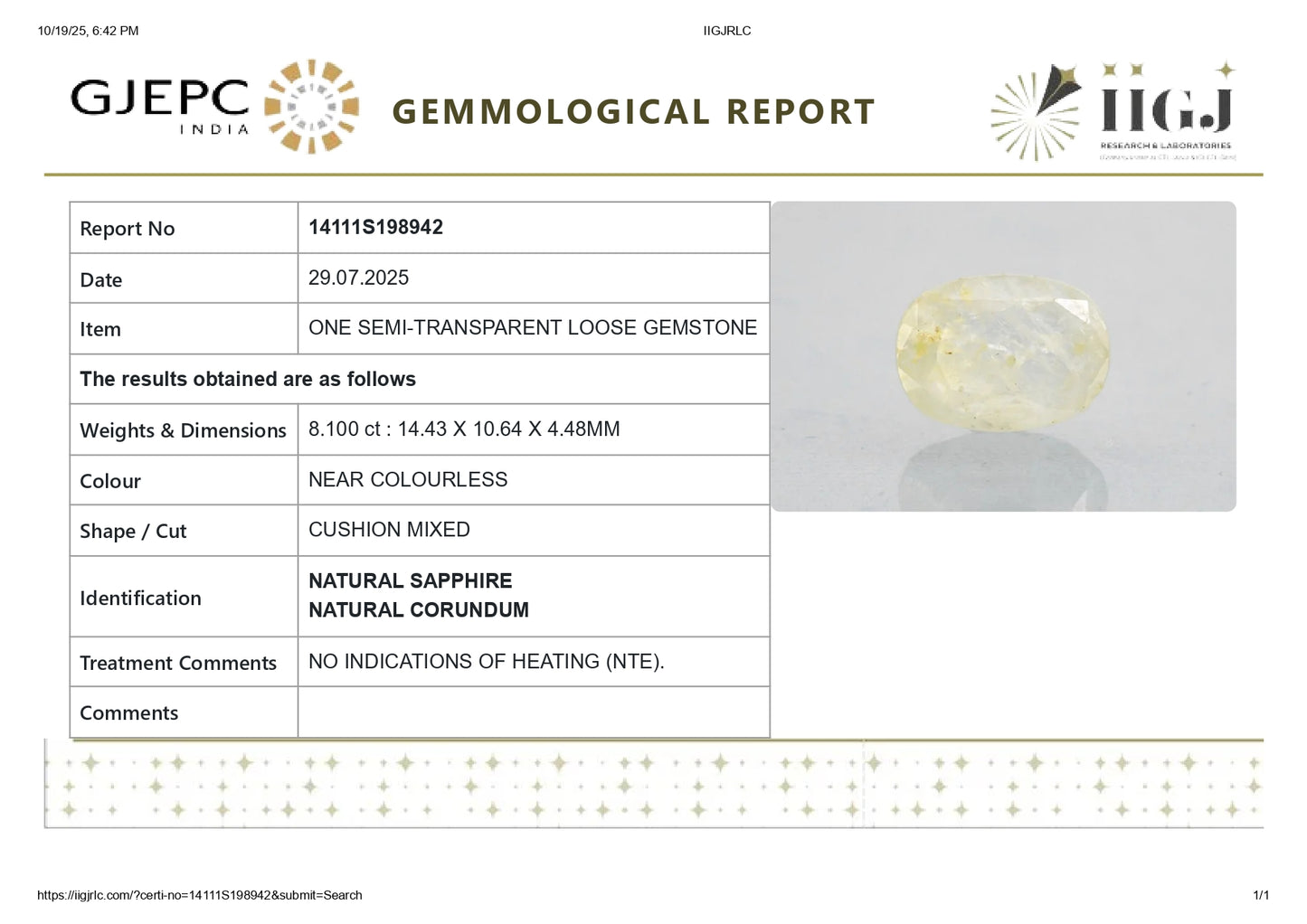 
                    
                      NATURAL WHITE SAPPHIRE 8.10 CARATS - Media 6
                    
                  