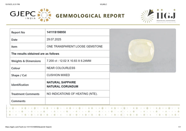NATURAL WHITE SAPPHIRE 7.20 CARATS - Media 6