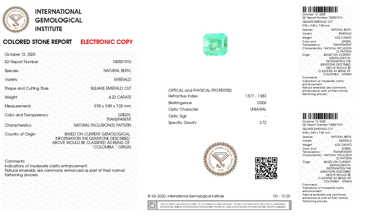 
                    
                      Natural Columbian Emerald (Panna) 4.22 Carats - Media 6
                    
                  