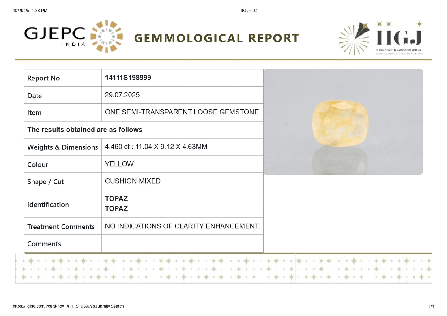
                    
                      YELLOW TOPAZ 4.46 CARATS - Media 6
                    
                  