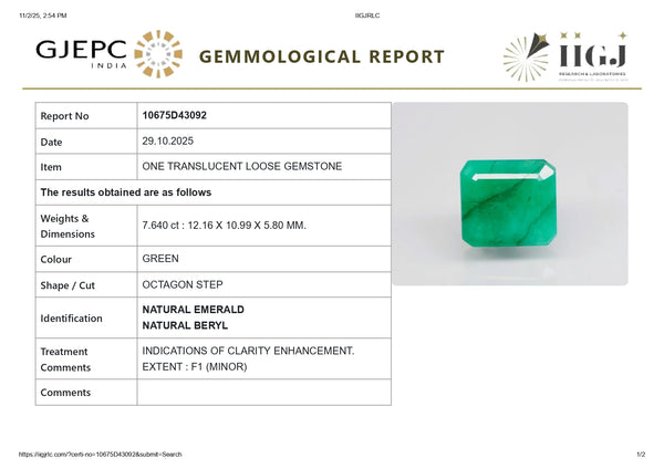 Natural Zambian Emerald (Panna) 7.64 Carats - Media 6