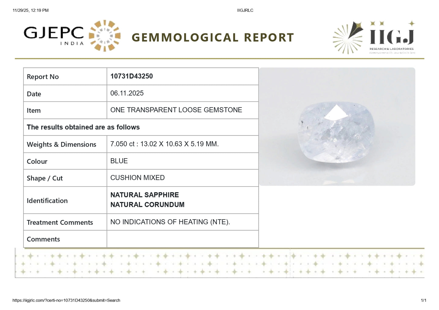 
                    
                      Natural Blue Sapphire (Neelam) 7.05 Carats - Media 6
                    
                  