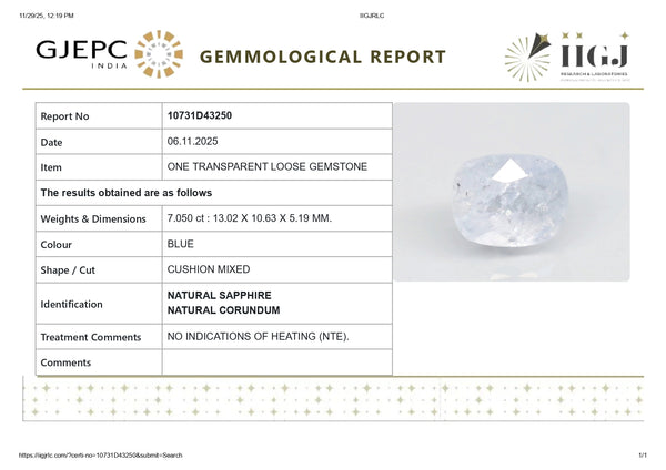 Natural Blue Sapphire (Neelam) 7.05 Carats - Media 6