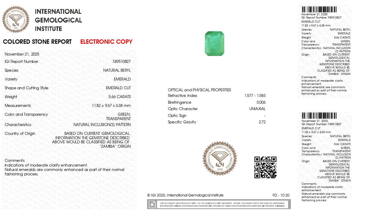 
                    
                      Natural Zambian Emerald (Panna) 5.66 Carats - Media 7
                    
                  