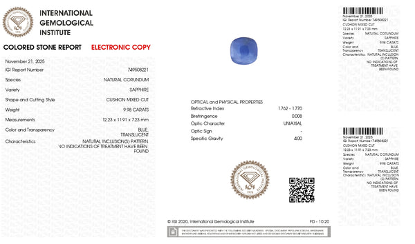 Natural Blue Sapphire (Neelam) 9.98 Carats - Media 6
