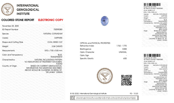 Natural Blue Sapphire (Neelam) 3.04 Carats - Media 6