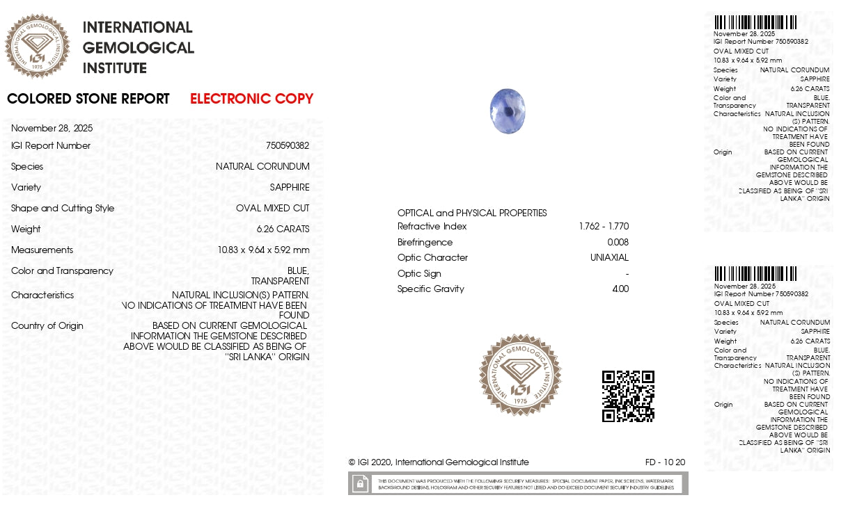 
                    
                      Natural Blue Sapphire (Neelam) 6.26 Carats - Media 7
                    
                  