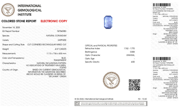 Natural Blue Sapphire (Neelam) 4.37 Carats - Media 6