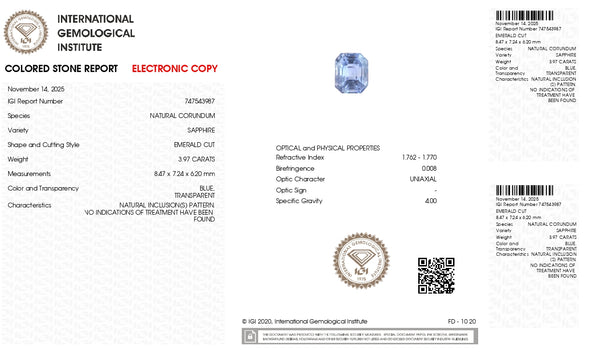 Natural Blue Sapphire (Neelam) 3.97 Carats - Media 6