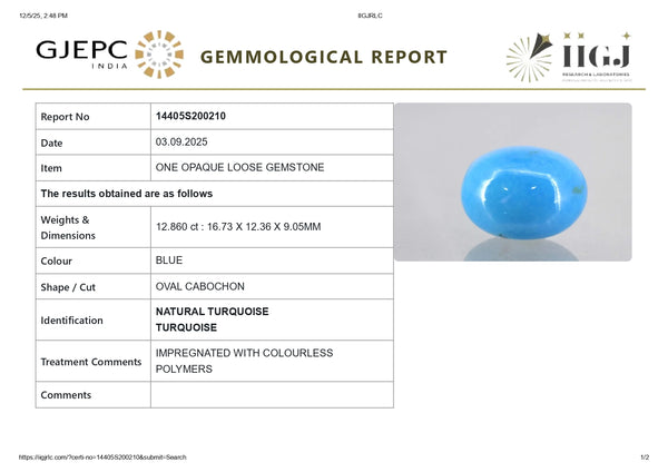 NATURAL TURQUOISE (FIROZA) 12.86 CARATS - Media 6