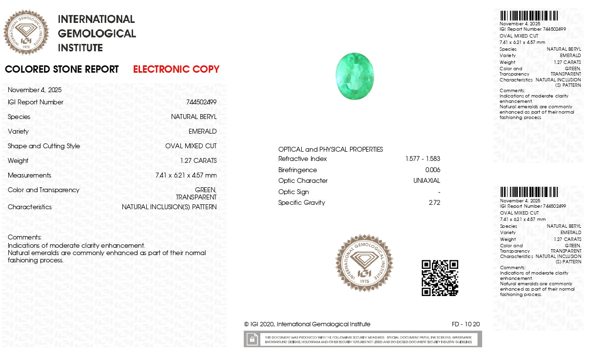 
                    
                      Natural Zambian Emerald (Panna) 1.27 Carats - Media 6
                    
                  