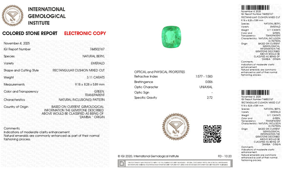 Natural Zambian Emerald (Panna) 3.11 Carats - Media 6