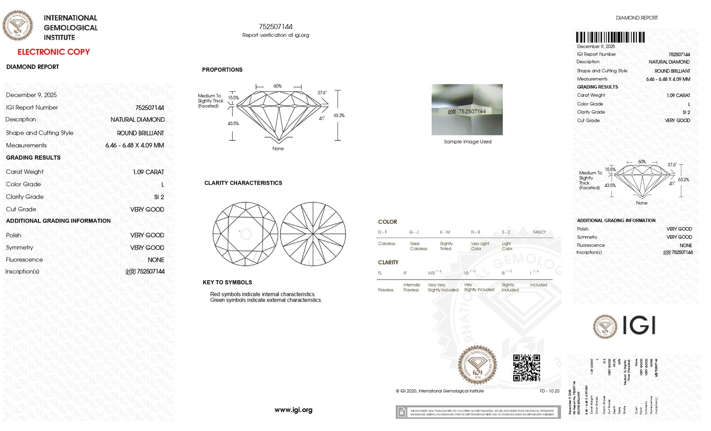 NATURAL DIAMOND 1.09 CARATS - Media 3